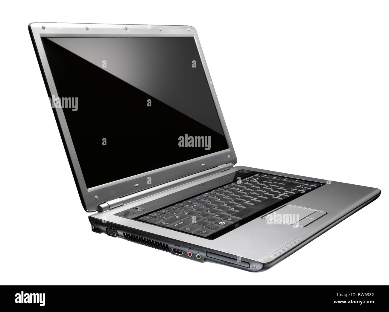 Einer offenen Silber Laptop-computer Stockfoto