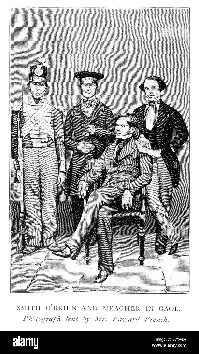 Irische Revolutionäre, William Smith O'Brien und Thomas Francis Meagher im Gefängnis nach ihrer Verhaftung 1848 Stockfoto