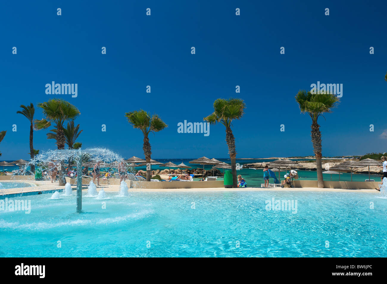 Adams Beach Hotel in Ayia Napa, Republik Zypern Stockfoto