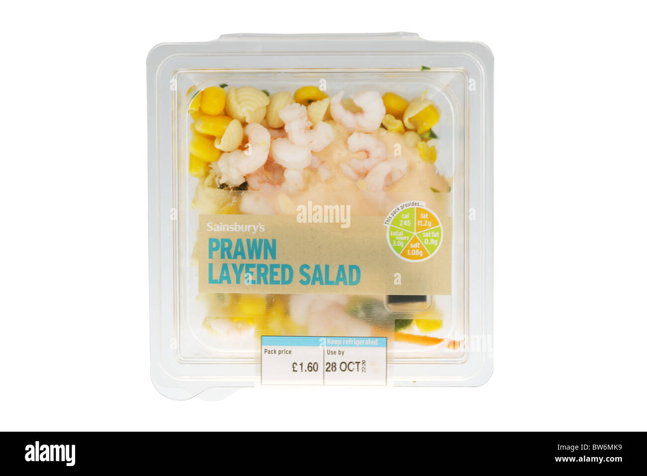 Garnelen Salat geschichtet Stockfoto