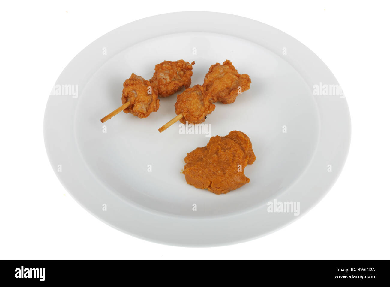 Mini-Chicken Satay-Sticks Stockfoto