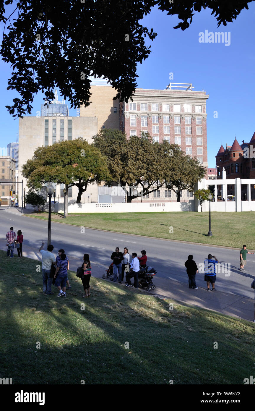 Grashügel, Dallas, Texas, USA - Platz, wo Präsident Kennedy ermordet wurde Stockfoto