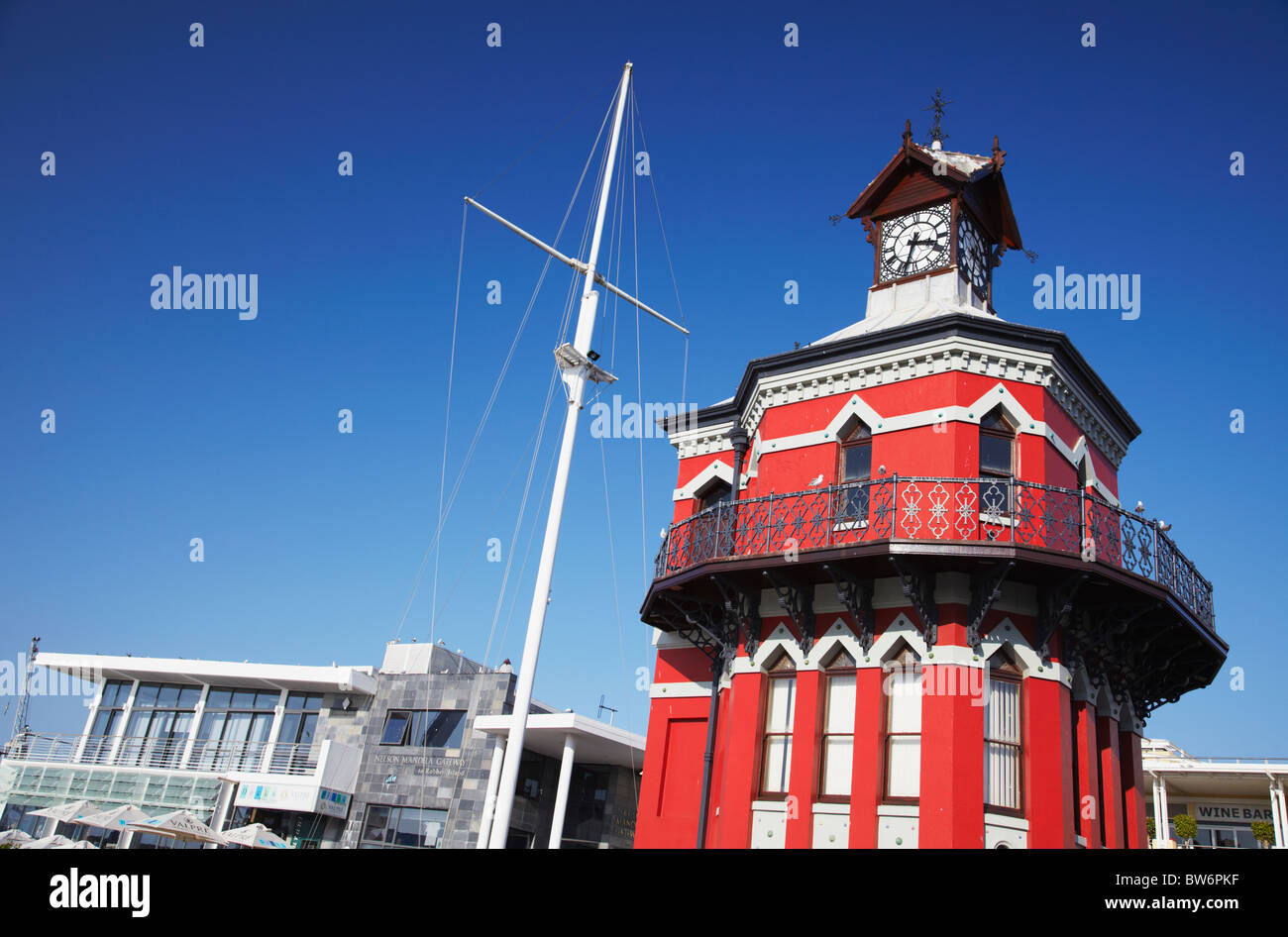 Uhrturm Victoria and Alfred Waterfront, Cape Town, Western Cape, Südafrika Stockfoto