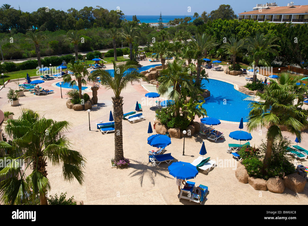 Hotel Nissiana Beach, Ayia Napa, Republik Zypern Stockfoto