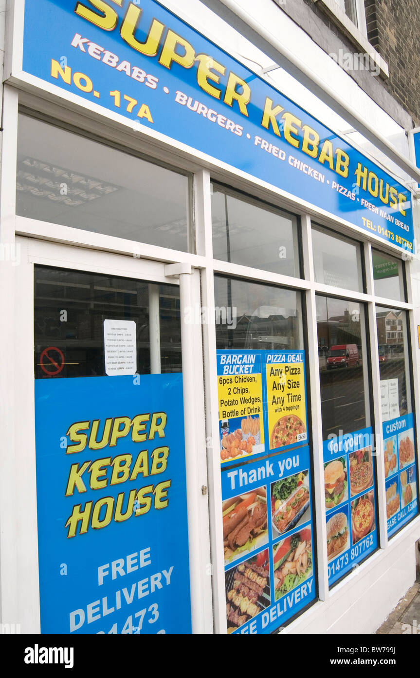 Döner Kebab shop Shops Kebabshop Kebabshops griechischen Fast-Food türkische Spender Shisk shish Fastfood Junk food ungesunde Ernährung Diäten Stockfoto