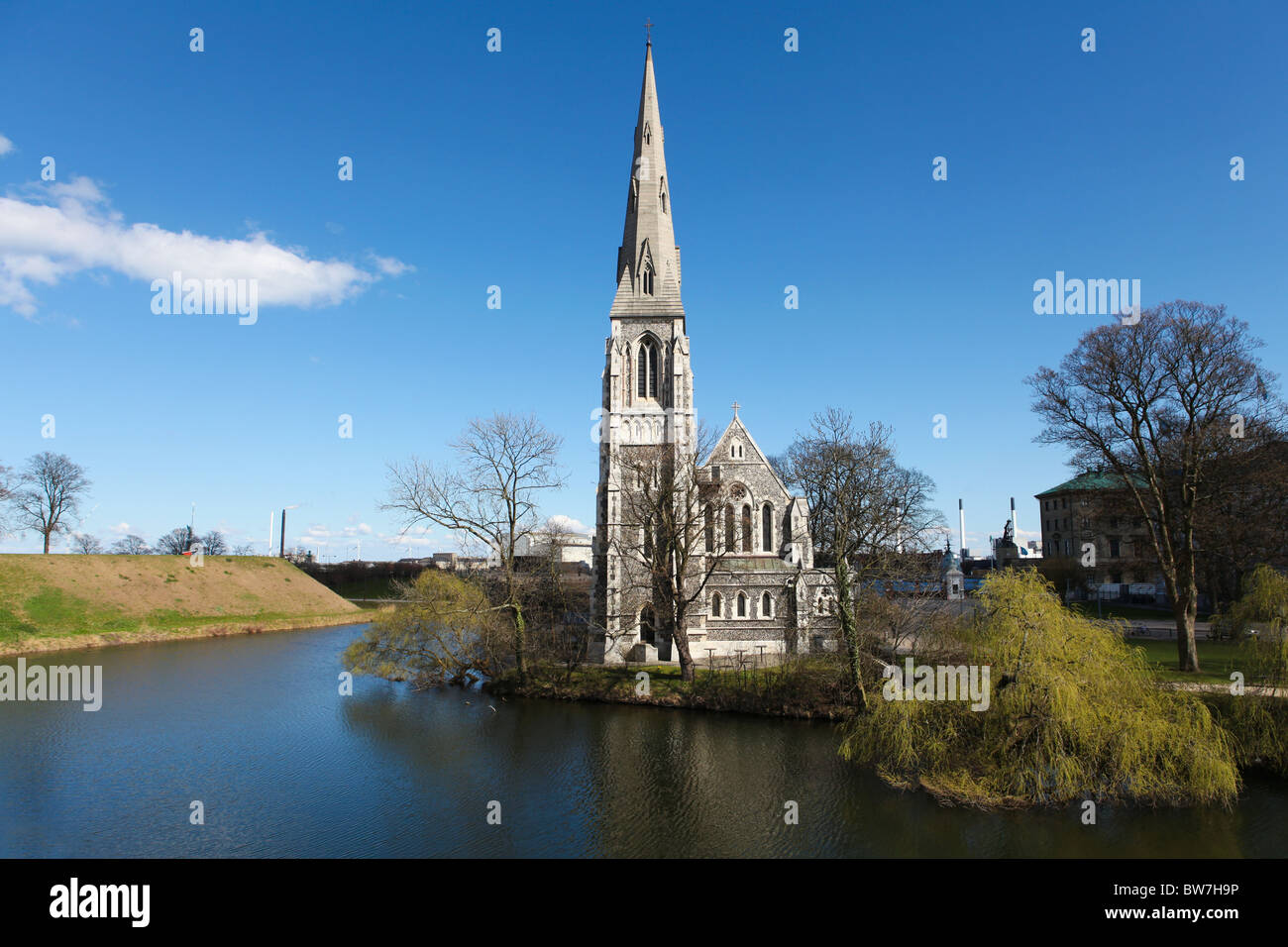 St. Alban-Kirche vor Ort ist oft einfach als die englische Kirche, die anglikanische Kirche in Kopenhagen, Dänemark. Stockfoto