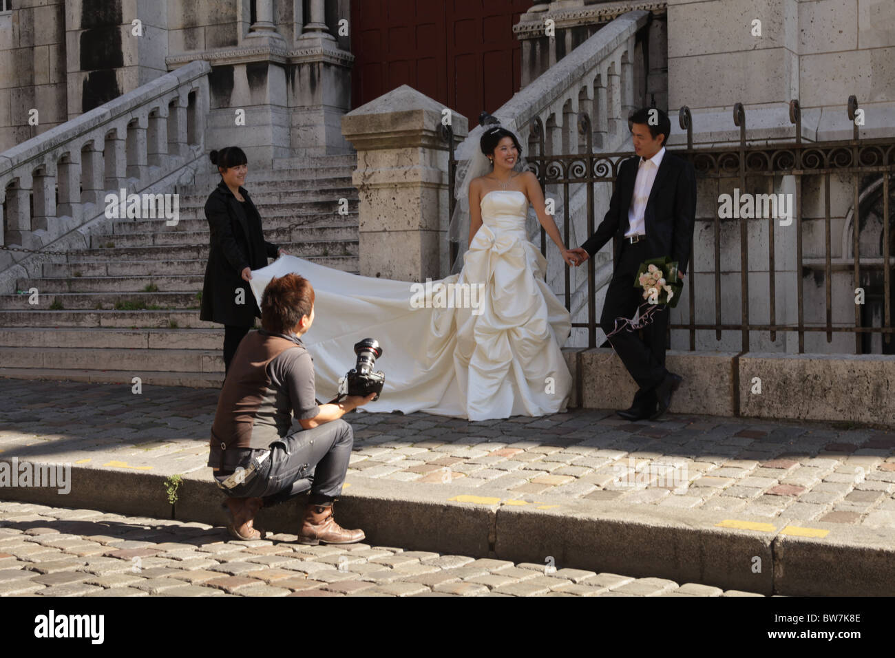 Hochzeitsfotos in Paris Stockfoto