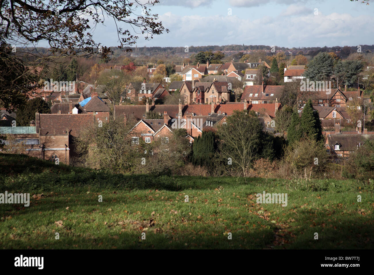 Stoneleigh Dorf; Landschaft, die die vorgeschlagenen HS2 High Speed Train Line durchlaufen wird; Warwickshire Stockfoto