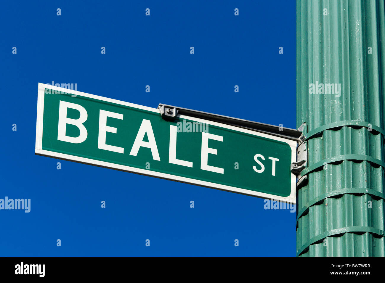 Straßenschild, Beale Street, Memphis, Tennessee, USA Stockfoto