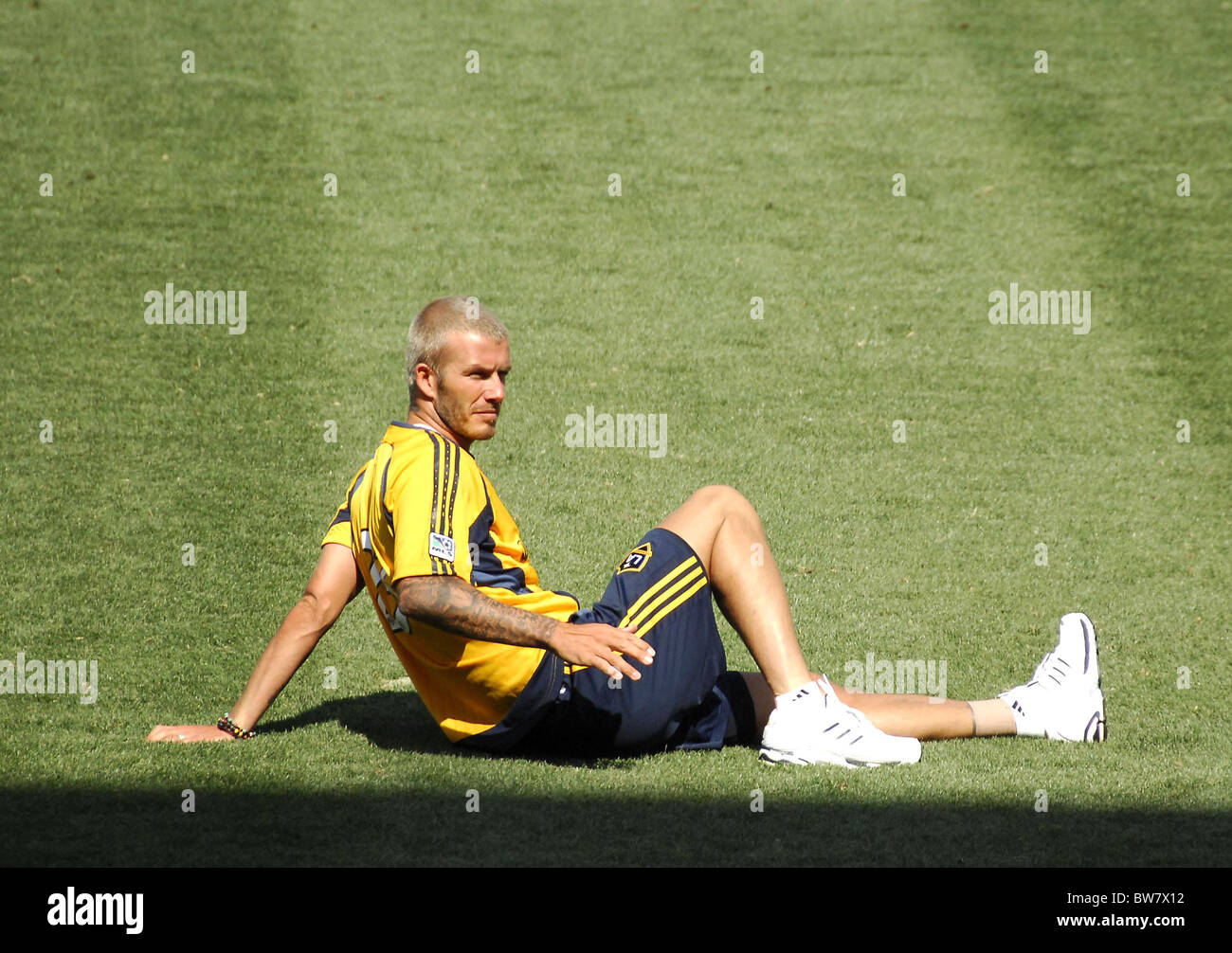 LA Galaxy-Eröffnung-Trainingseinheit Stockfoto