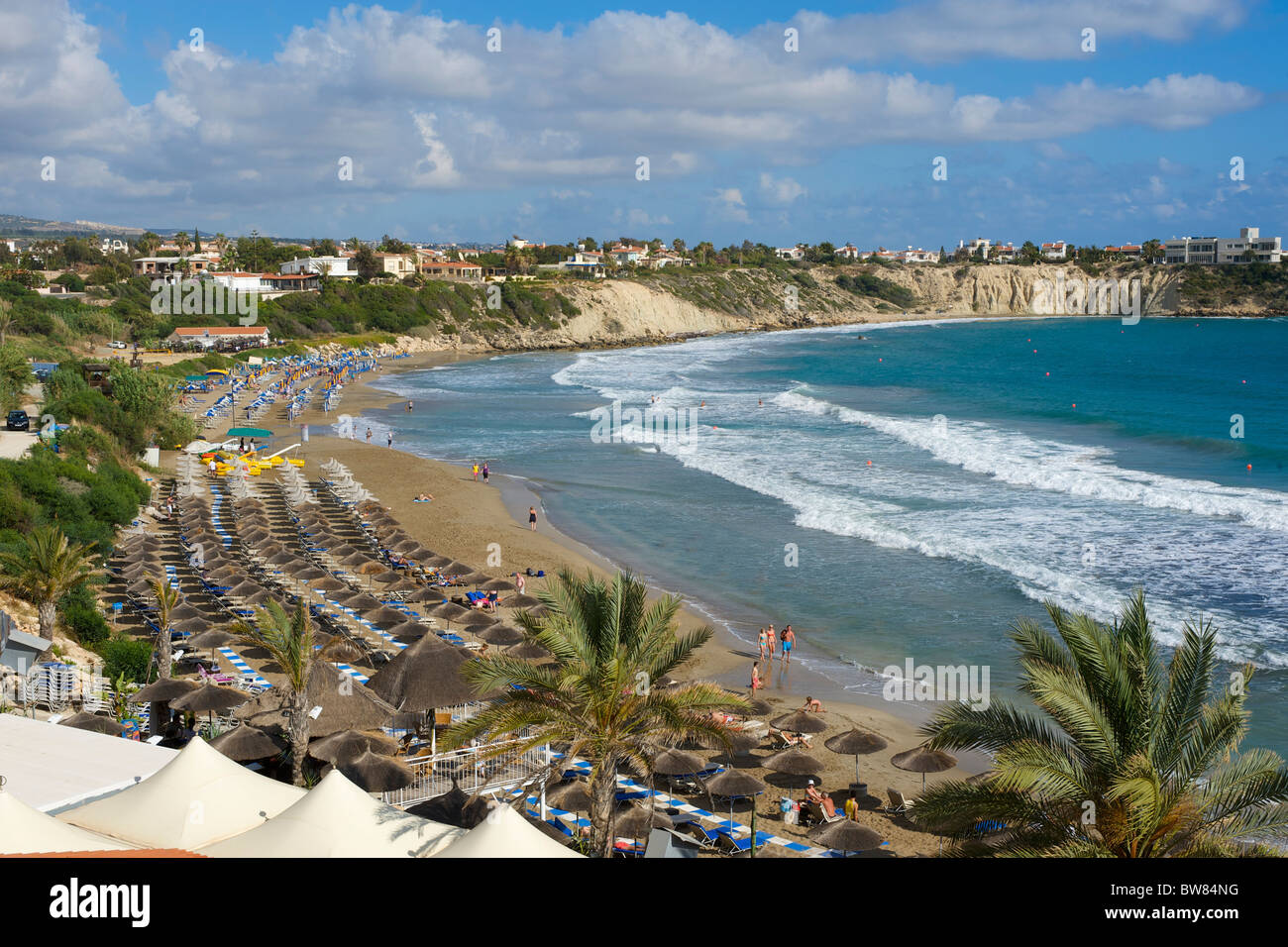 Strand von Coral Bay, Paphos, Zypern Stockfoto