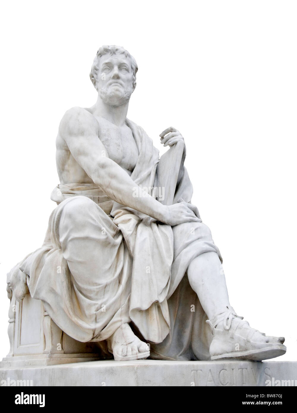 Wien, Österreich. Parlament. Statue von Tacitus (56 – 117 n. Chr.) Römischer Senator und Historiker Stockfoto