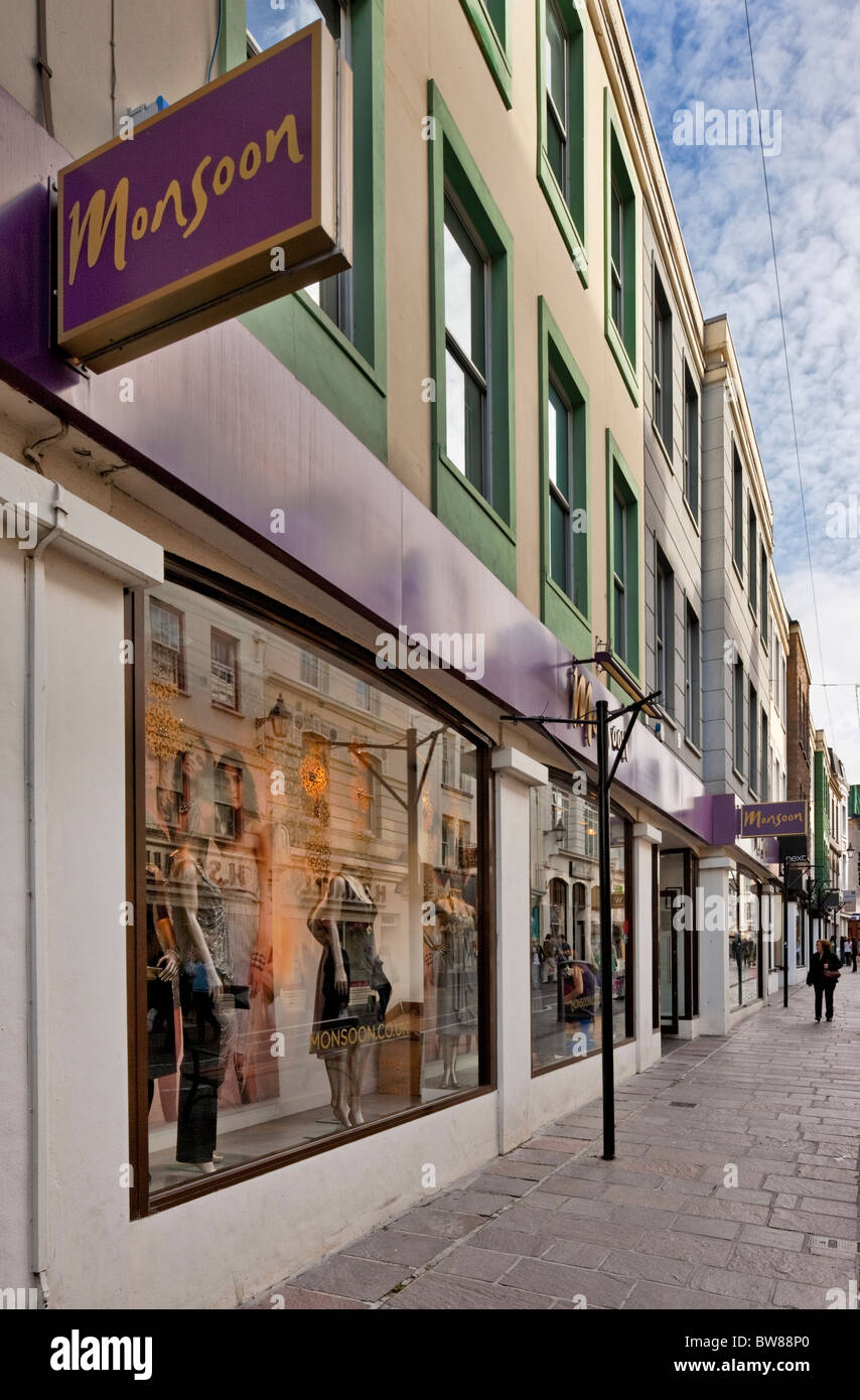 Einzelhandels- und Büroflächen Entwicklung in Queen Street, St. Helier, Jersey. Stockfoto
