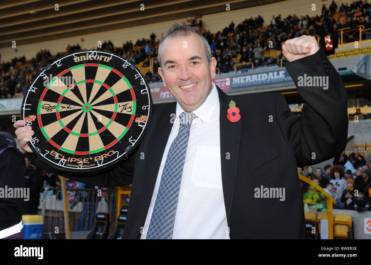 Phil Taylor "Phil The Power Taylor" ein ehemaliger Welten darts champion Stockfoto