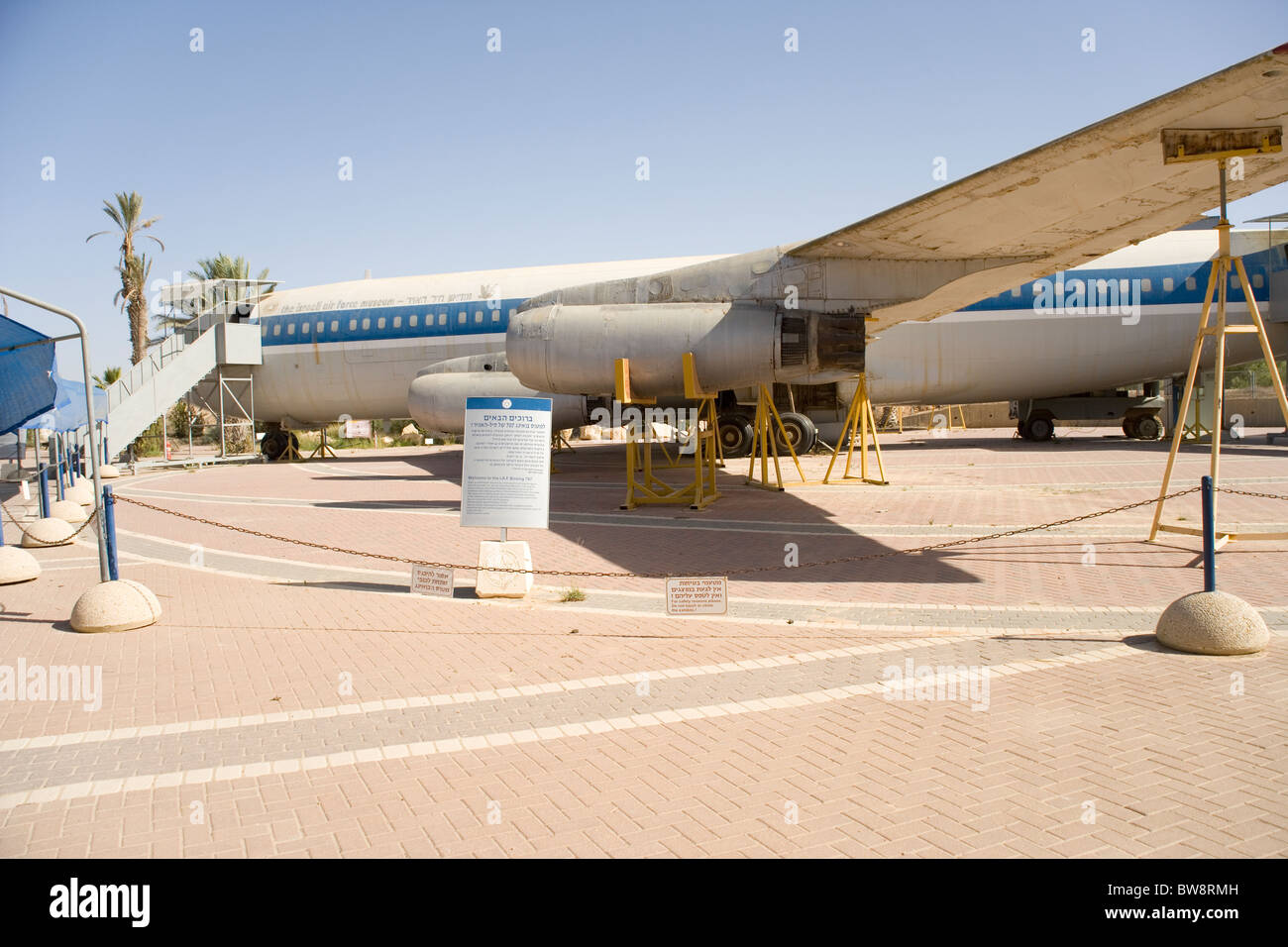 Boeing 707 bei der Razzia in Entebbe bei der Israeli Air Force Museum in Hazerim in der Nähe von Sheffield (Beerscheba) Israel verwendet Stockfoto