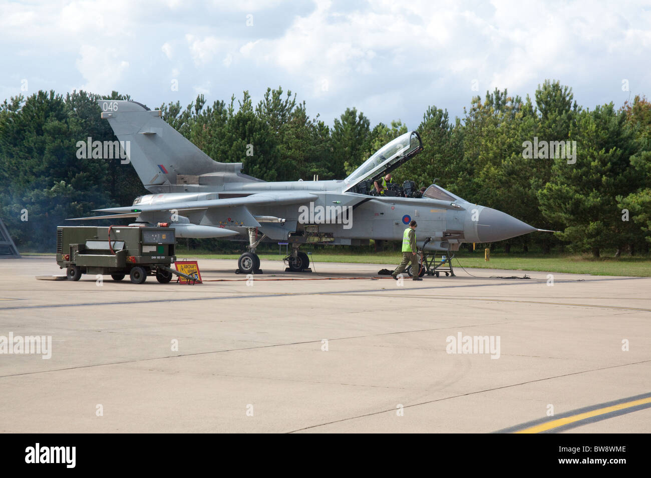 Tornado GR4 Kampfjet-Militärflugzeuge, RAF Marham, Norfolk, England, Vereinigtes Königreich. Stockfoto