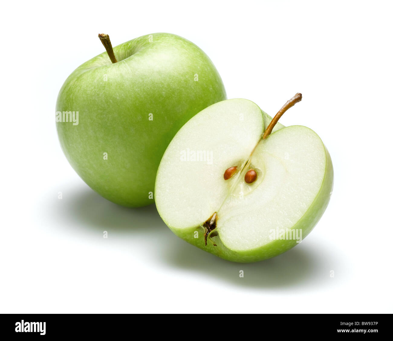 Granny Smiths Äpfel für ausgeschnitten Stockfoto