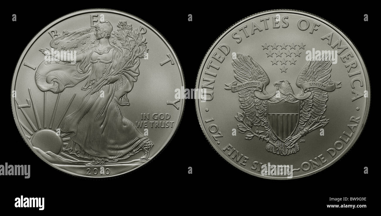 1 Troy Unze American Silver Dollar Stockfoto