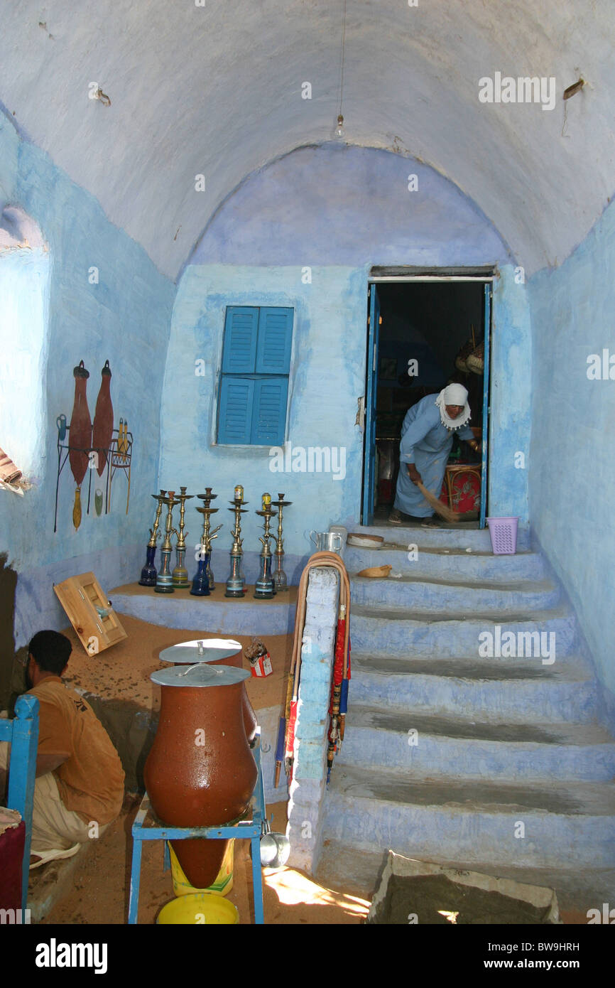 Traditionellen nubischen Haus in der Nähe von Assuan, Ägypten Stockfoto