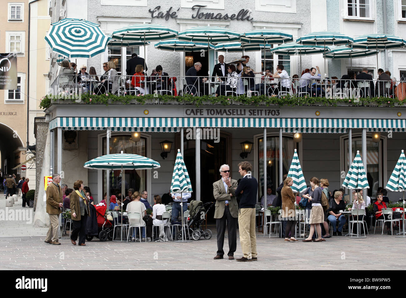 Café Tomaselli, Salzburg, Österreich Stockfoto