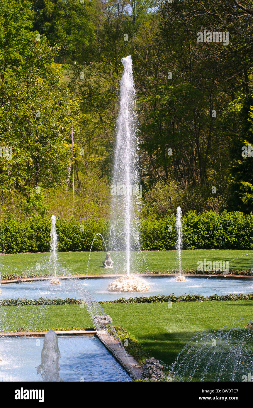 Italienische Wassergarten Longwood Gardens, Pennsylvania, USA Stockfoto