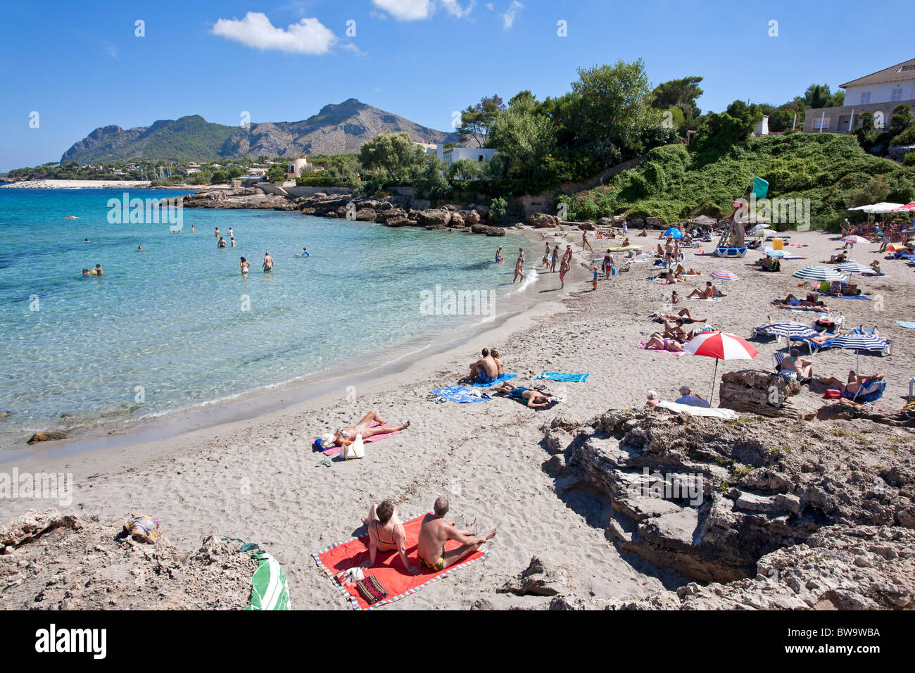 Sant Pere Strand. Es Mal PAs. Alcudia. Insel Mallorca. Spanien Stockfoto