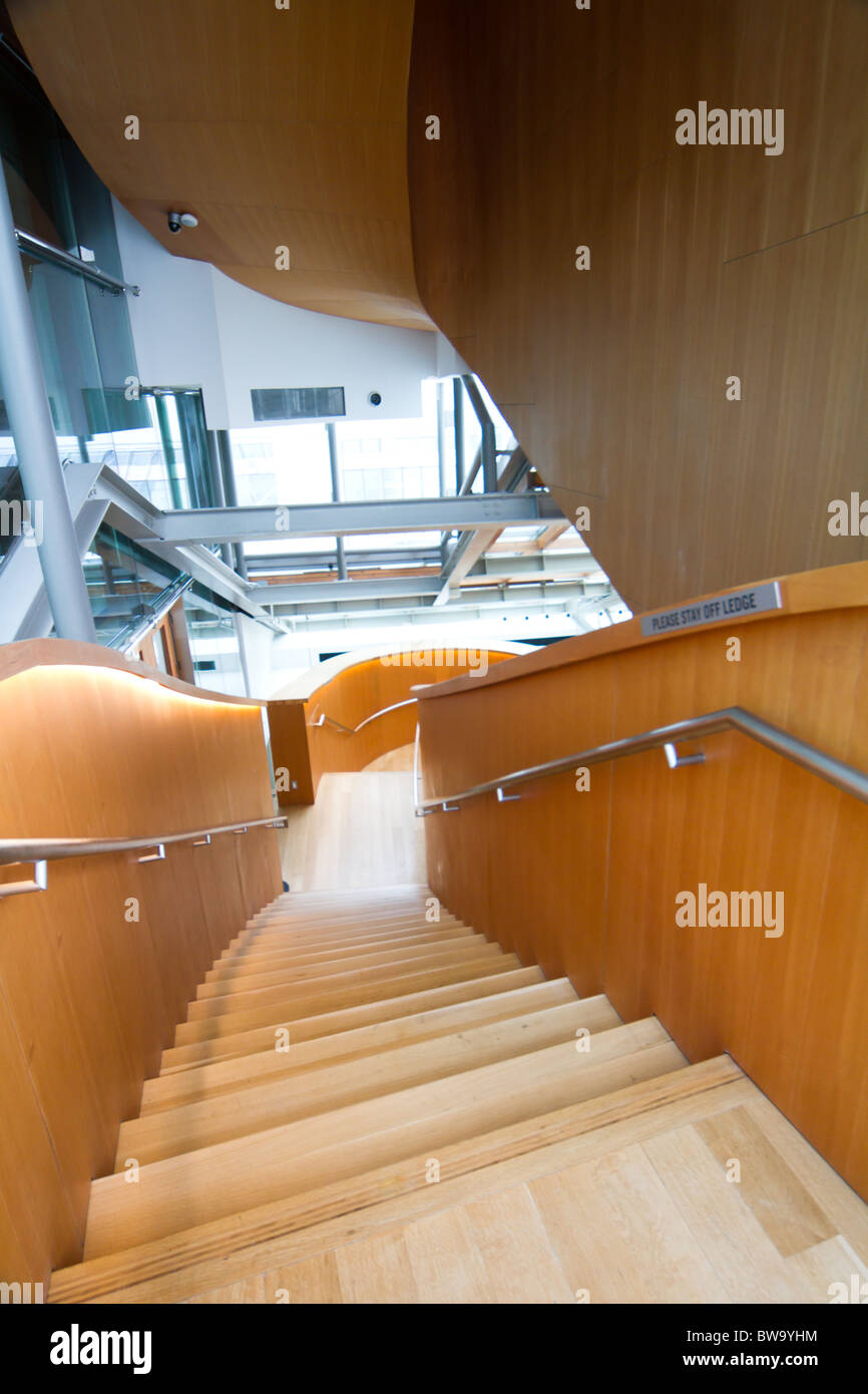 Auf der Suche nach unten die Holztreppe innerhalb der Art Gallery of ontario Stockfoto