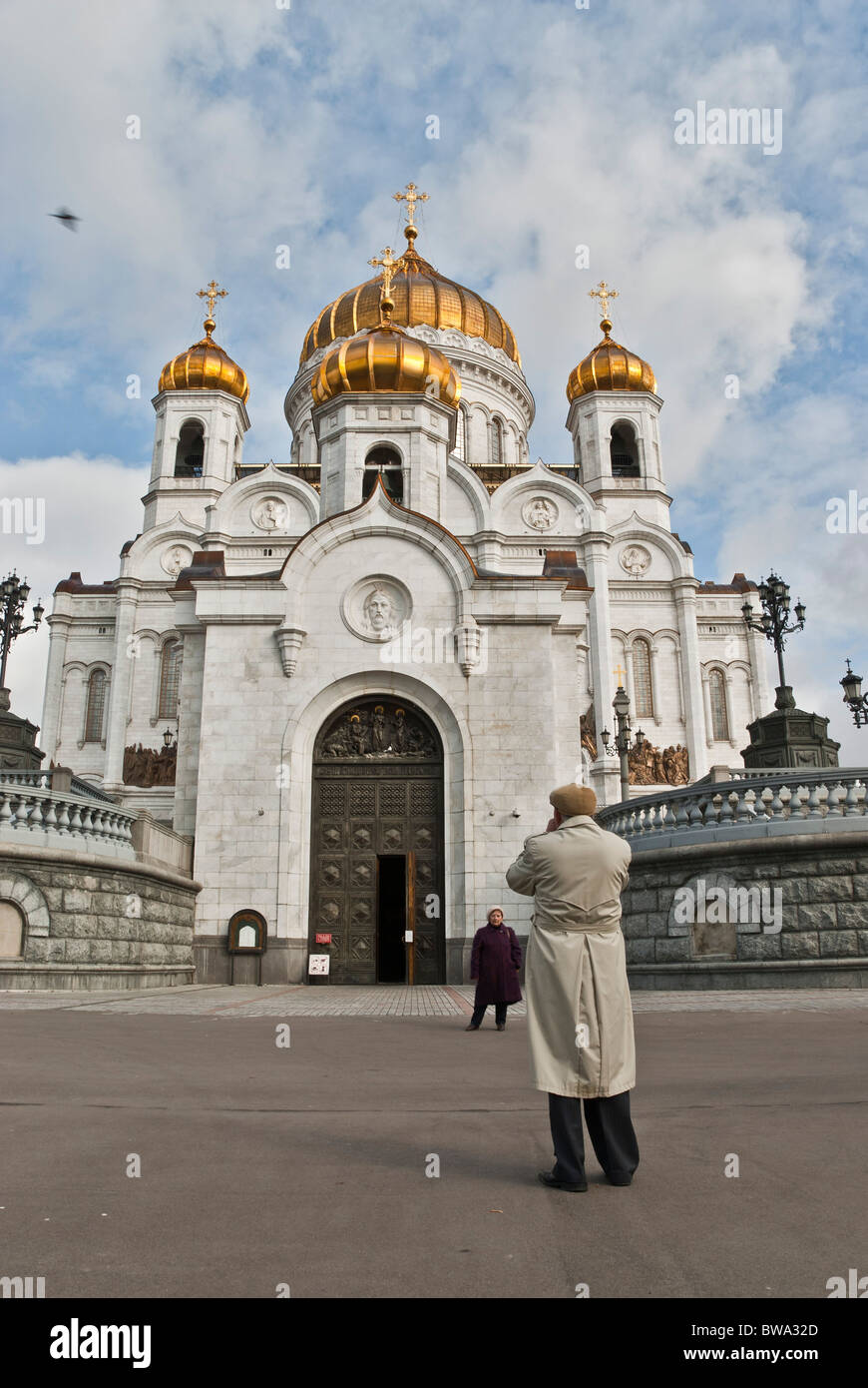 Menschen fotografieren Christi-Erlöser-Kathedrale, Moskau, Russland Stockfoto