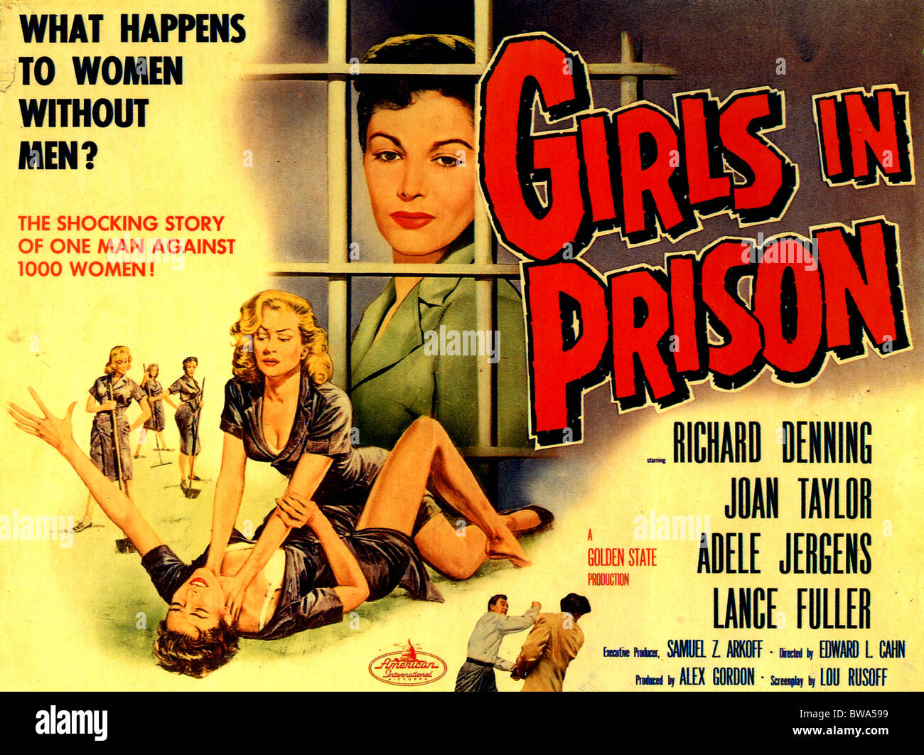 Mädchen im Gefängnis Plakat für 1956 AIP Film Stockfoto