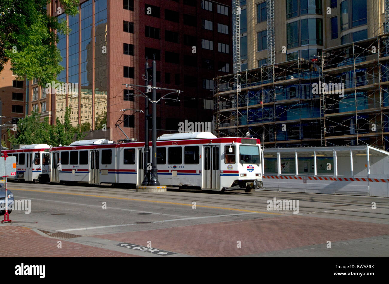 Die TRAX helle Schienensystem in Salt Lake City, Utah, USA. Stockfoto
