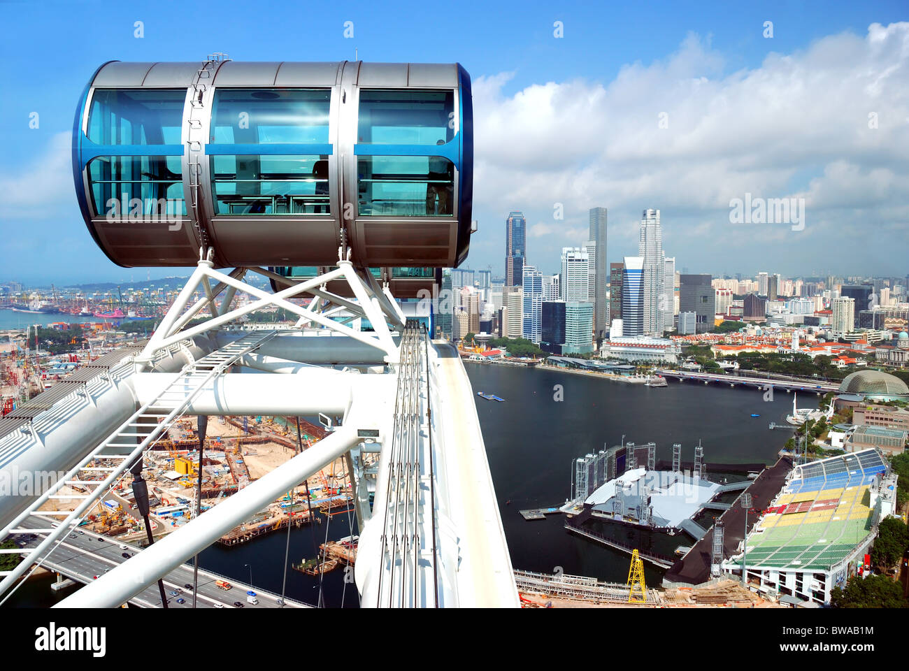 Teil des Singapore Flyer, größte Rad der Welt Stockfoto