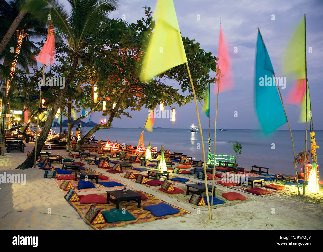 Restaurant White Sands Beach Koh Chang-Thailand-Süd-Ost-Asien Stockfoto