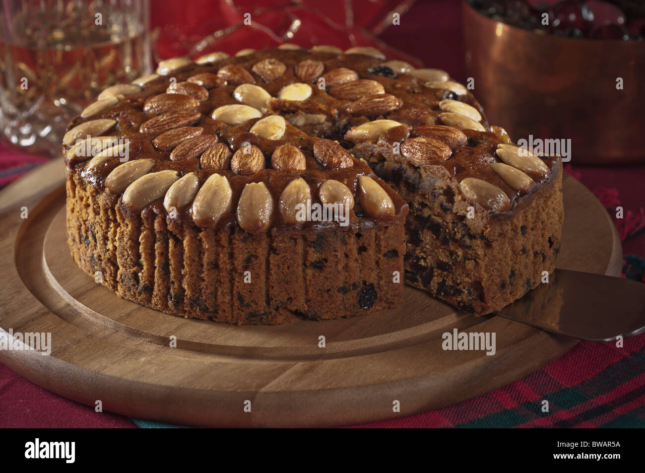 Dundee Cake Schottland traditionelle Speisen Stockfoto