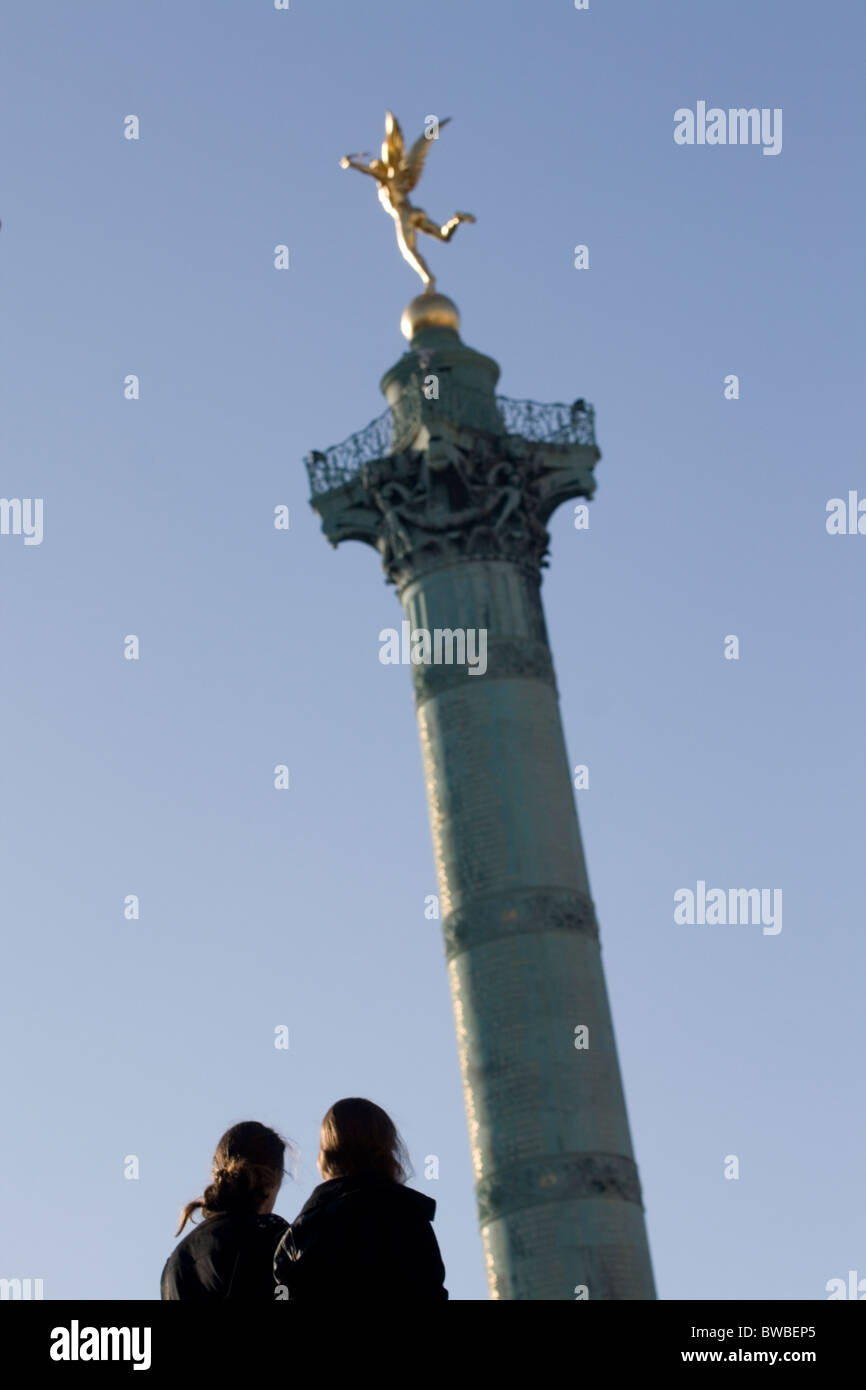 Der Geist der Freiheit auf der Juli-Spalte auf place De La Bastille Stockfoto