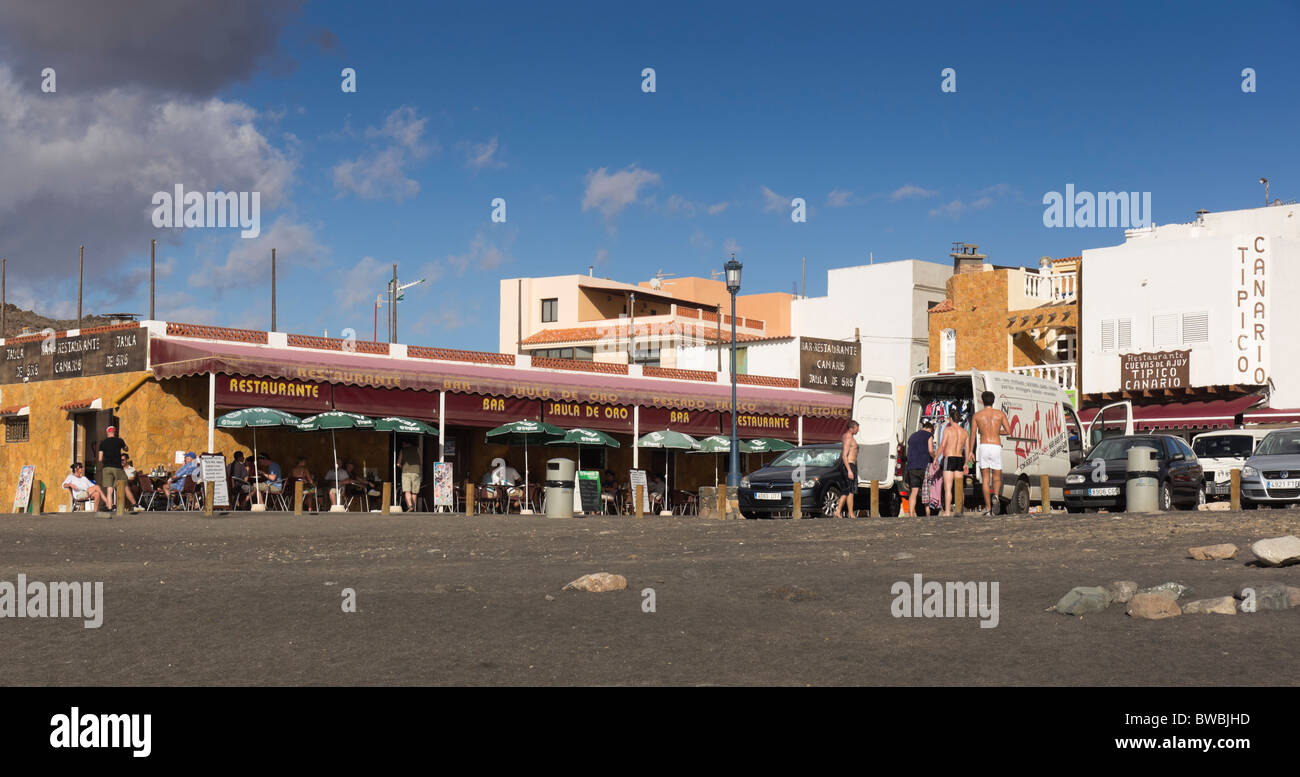 Fuerteventura, Kanarische Inseln - Ajuy, das Strandrestaurant. Stockfoto