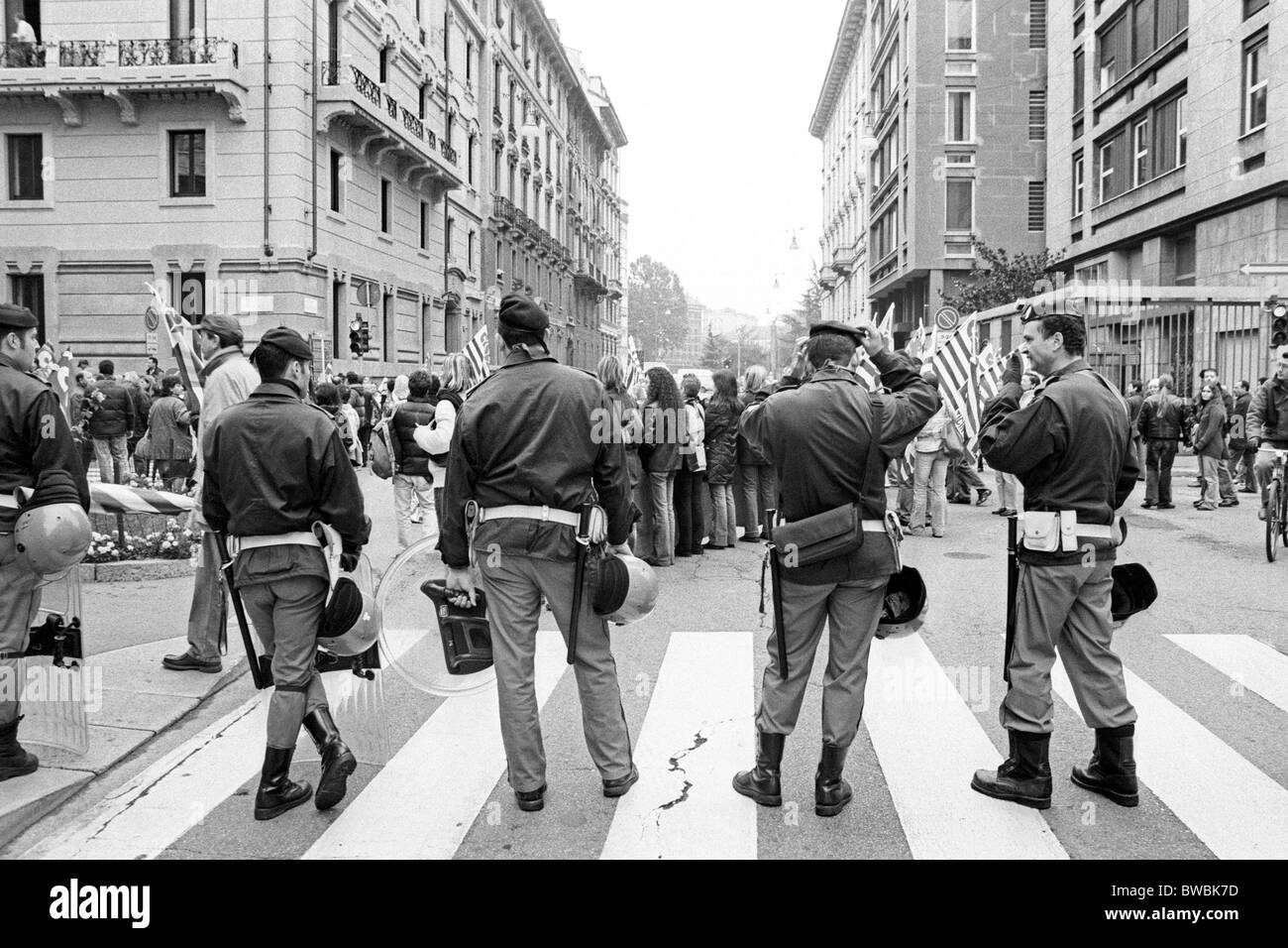 Streik gegen die Schließung der Fabrik Vincenzo Zucchi Spa, Mailand 2005, Italien Stockfoto