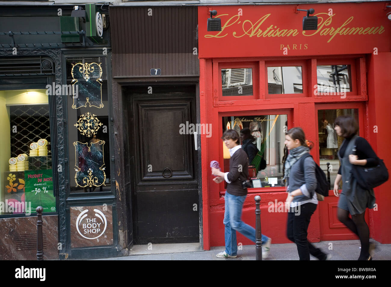 Karosseriebau und eine Perfumerie in le marais Stockfoto