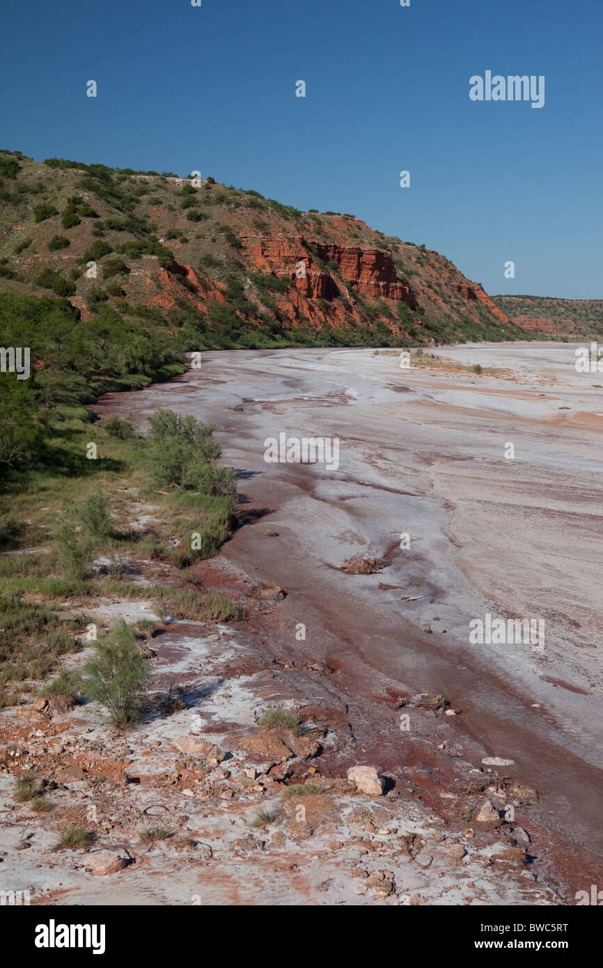 Trockenen Bachbett von Little Red River, eine zeitweise andauernde Nebenfluss des Red River in Nord-Zentral-Texas Stockfoto