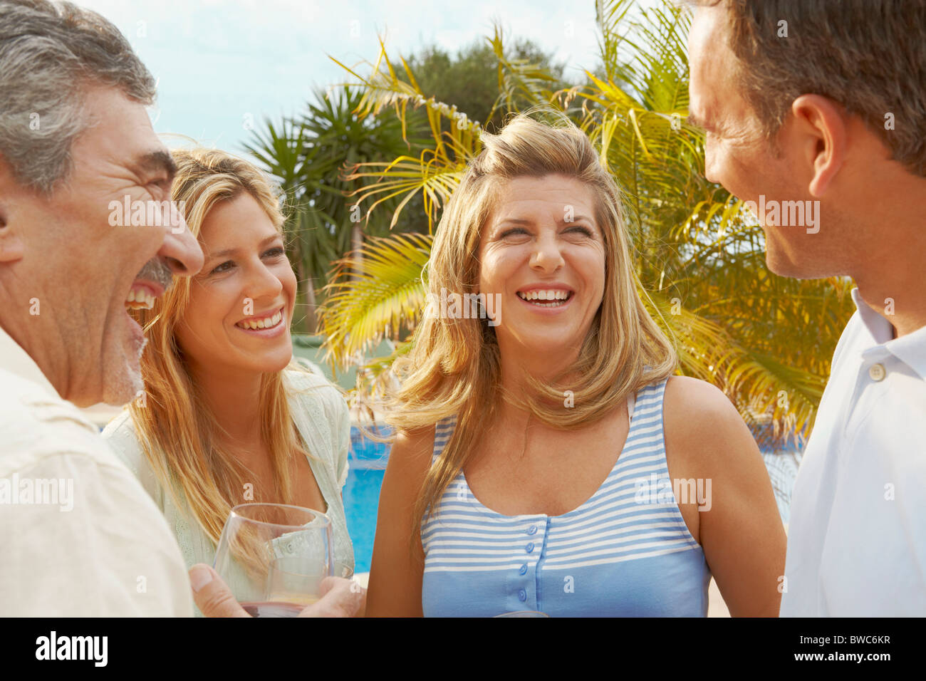 Gruppe von Personen gemeinsam Lächeln Stockfoto