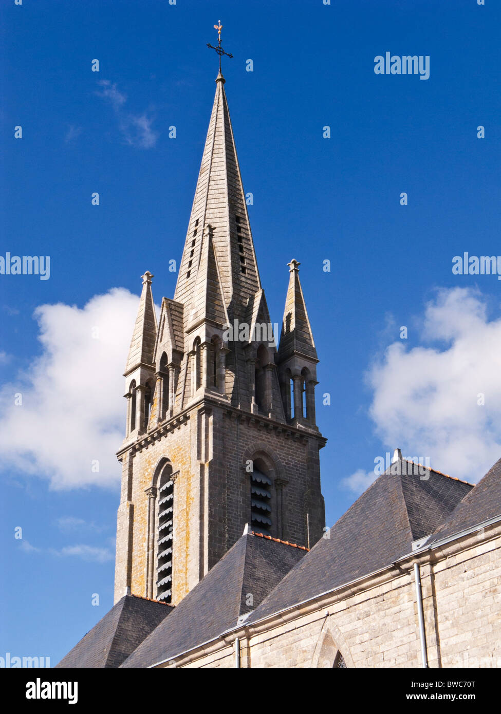 Kirche-Kirchturm, Frankreich, Europa Stockfoto