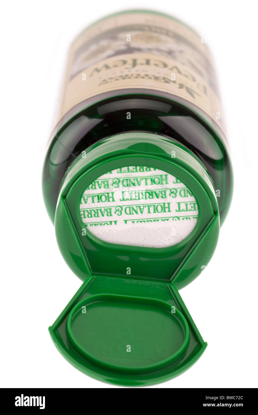 Inneren Papierdichtung auf eine grüne Flip-Top-container Stockfoto