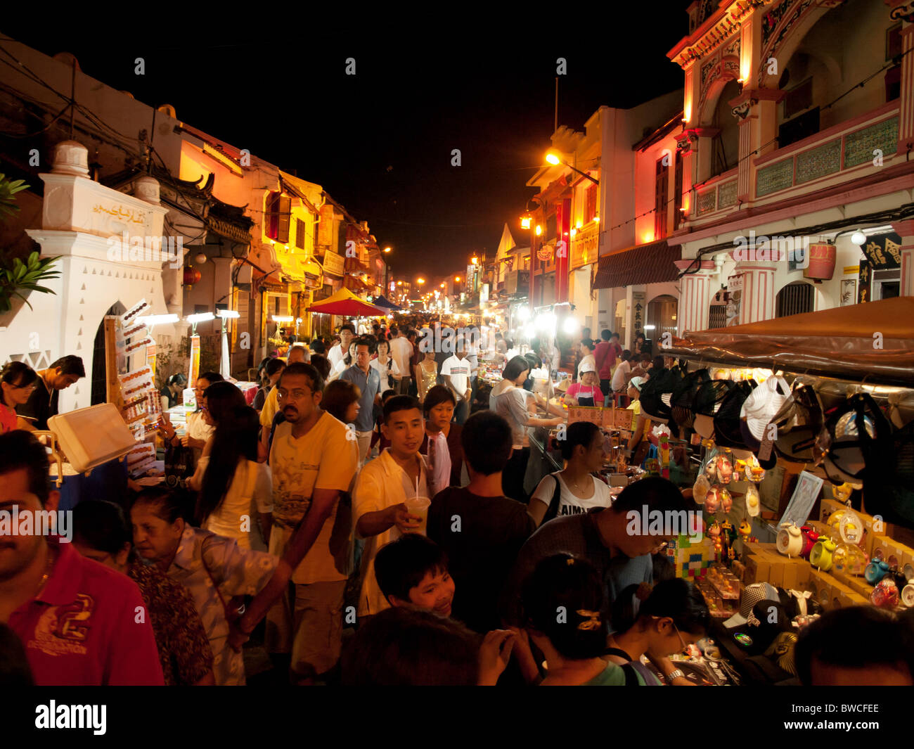 Melaka-Nachtmarkt Stockfoto