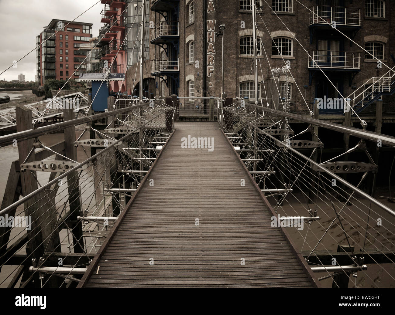 Neue Concordia Wharf, London. Stockfoto