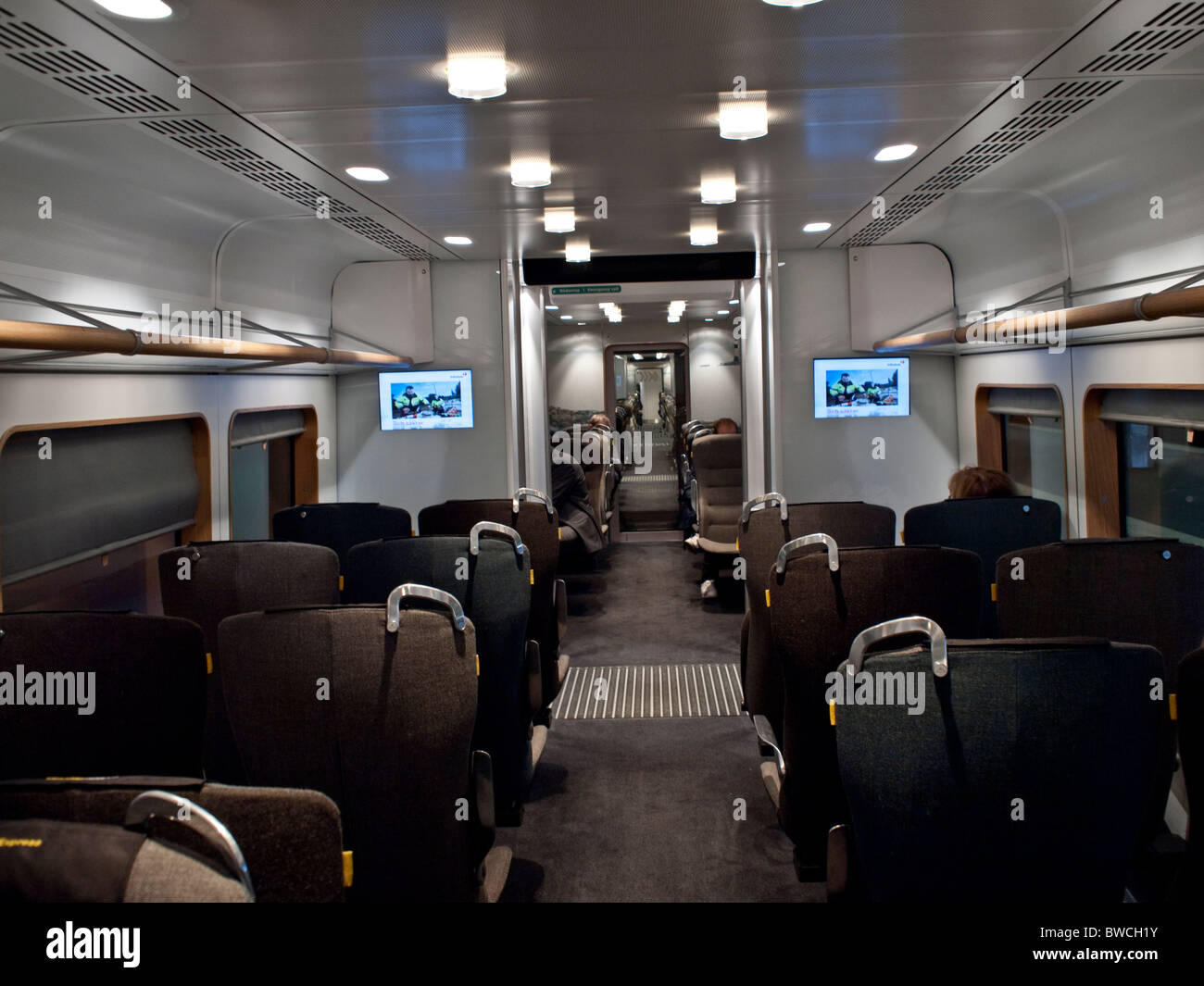 Das Innere der Arlanda Express Airport Train in Stockholm Schweden Stockfoto