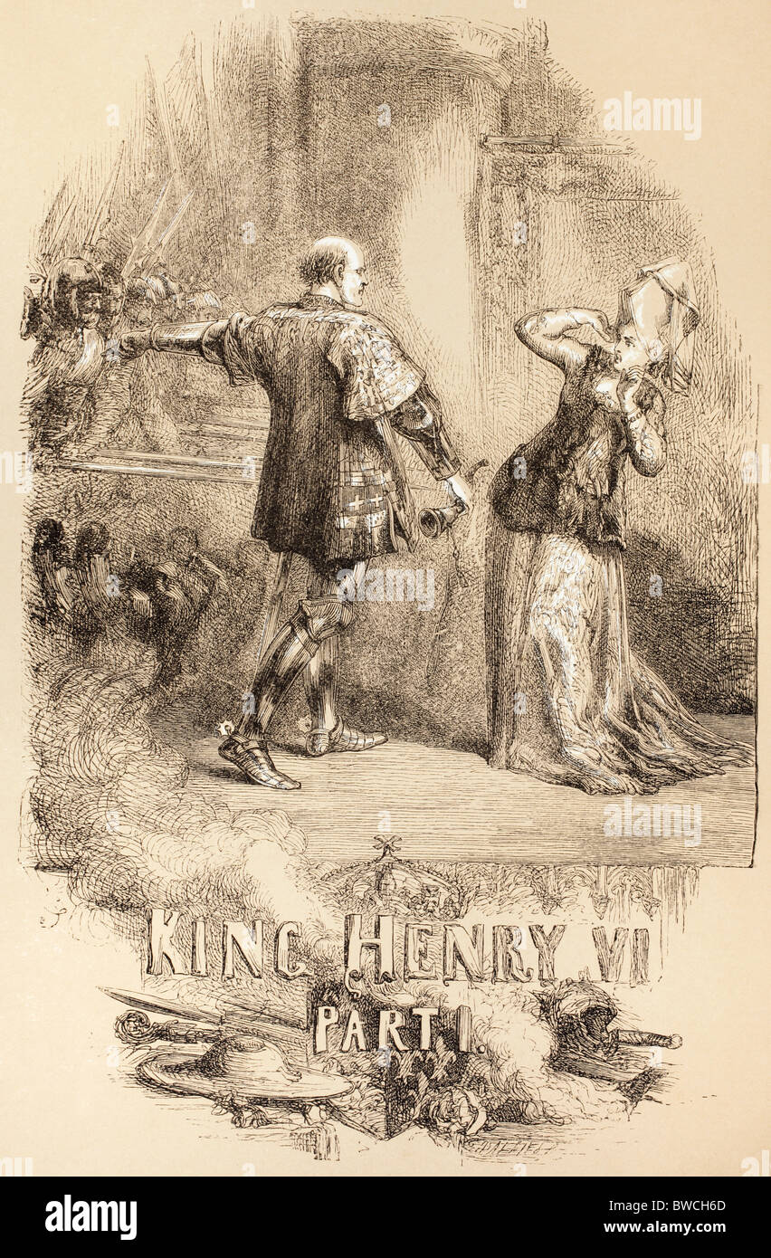 Illustration von Sir John Gilbert für König Heinrich VI., Teil I von William Shakespeare. Stockfoto