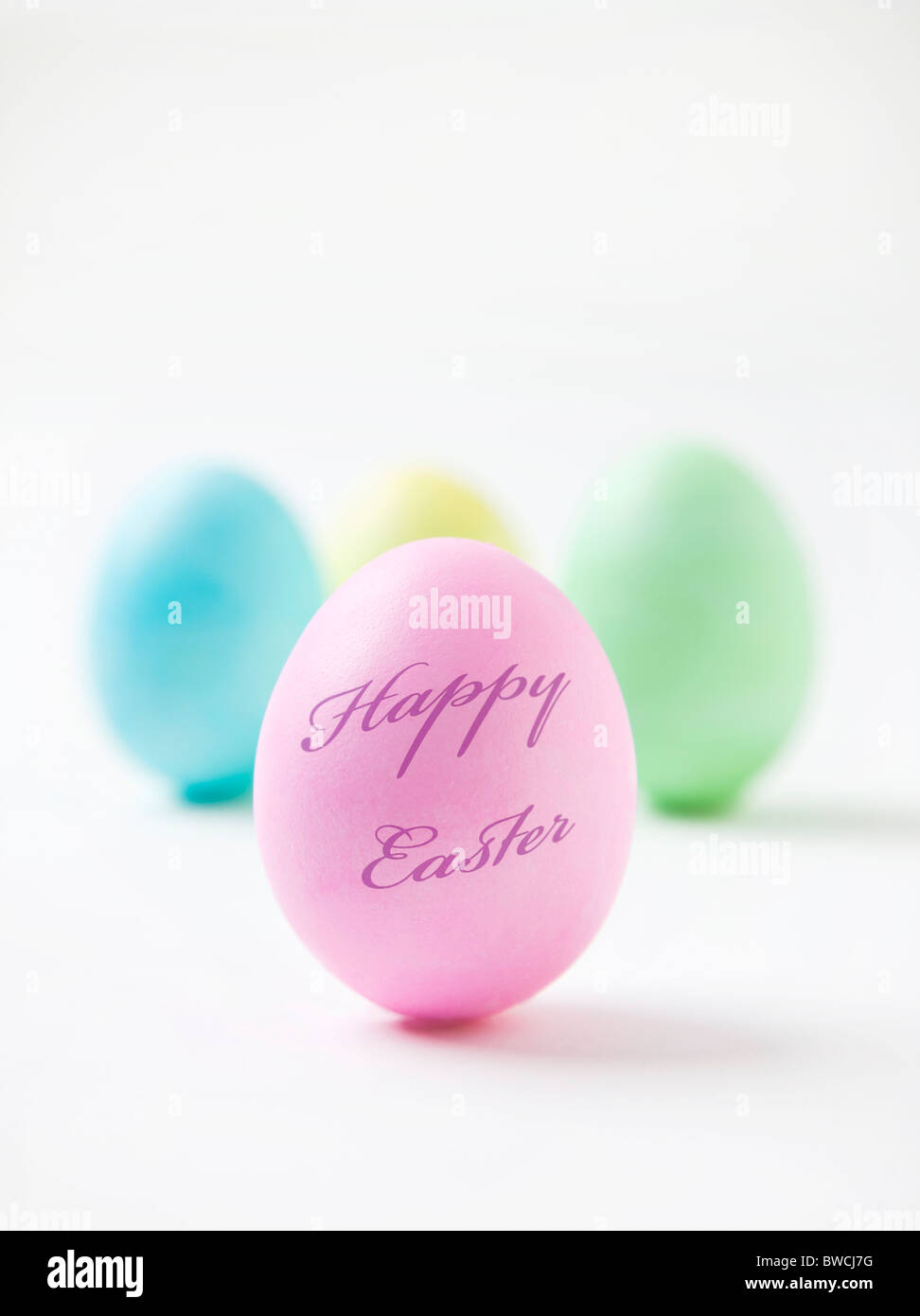 Studioaufnahme von Easter eggs Stockfoto