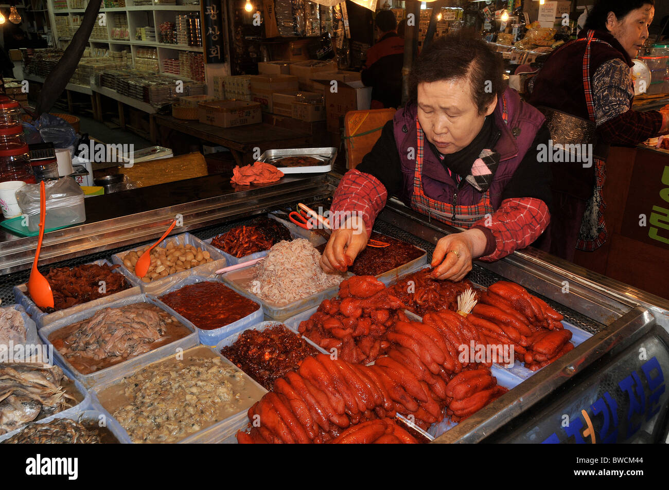 Markt, koreanisches Essen, Seoul, Südkorea Stockfoto