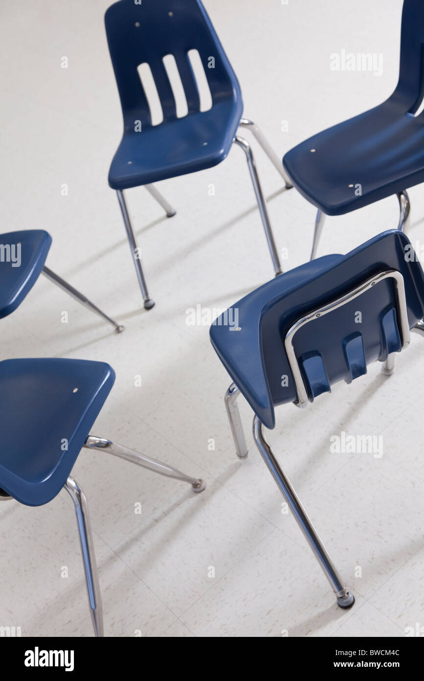 USA, Illinois, Metamora, Stühle im Klassenzimmer Stockfoto