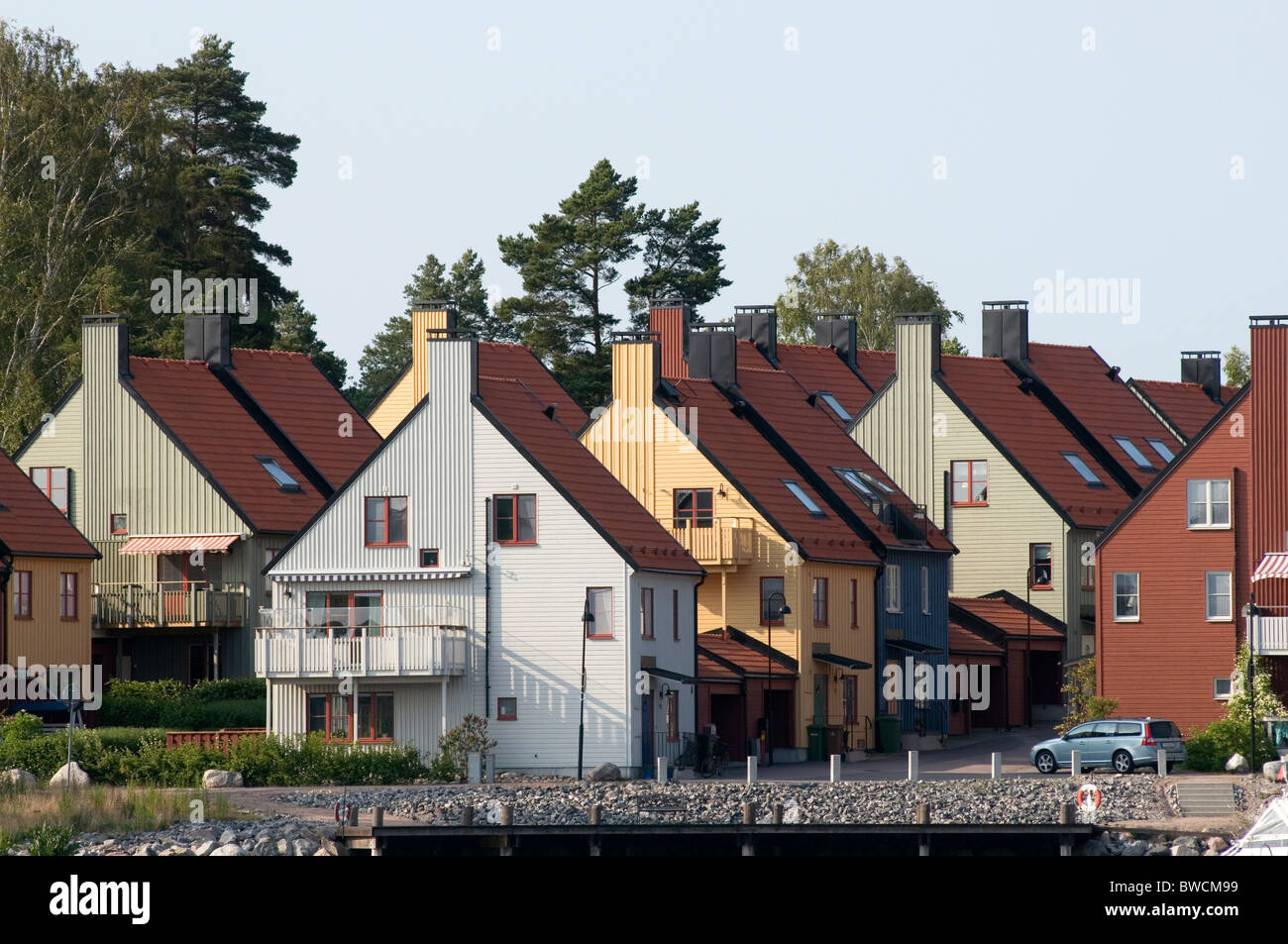 Nyköping Gemeinschaftshaus Häuser Haus Häuser Gebäude Stockfoto