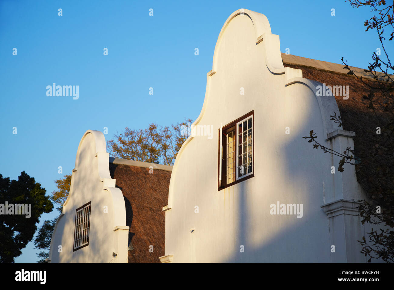 Cape niederländischen Architektur, Stellenbosch, Western Cape, Südafrika Stockfoto